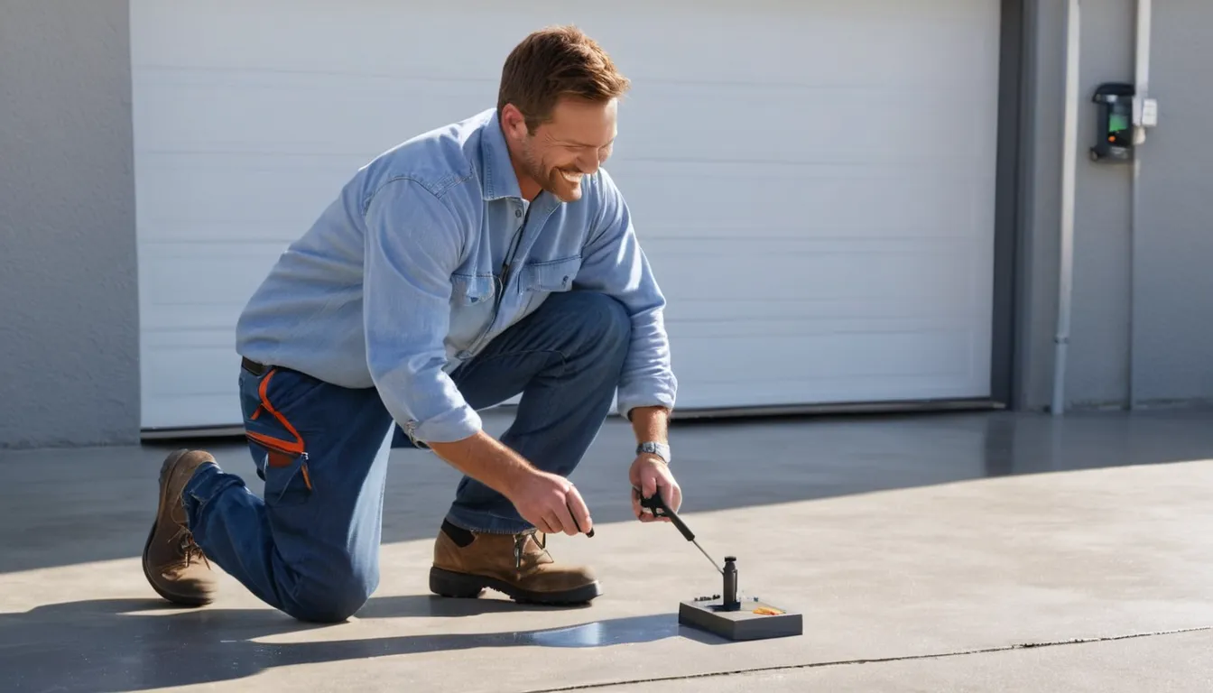 A provider checking a concrete slab in the Credit River area